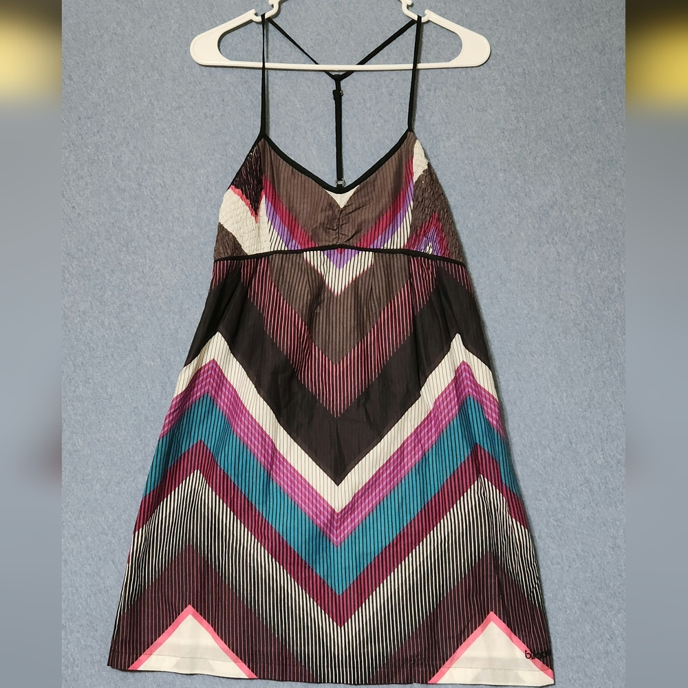 Billabong colorful striped sleeveless mini dress. Size large